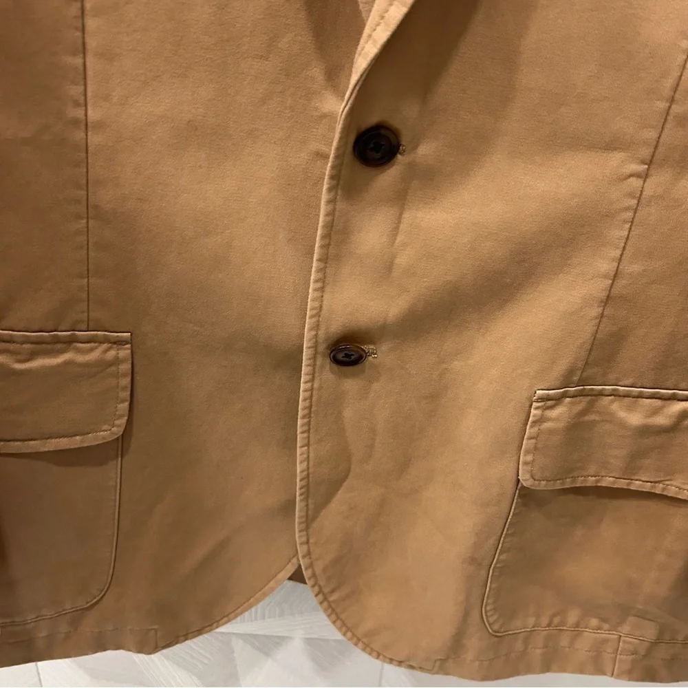 $195 DANIEL CREMIEUX TAN CHINO COTTON SPORT COAT BLAZER JACKET Large Excellent C